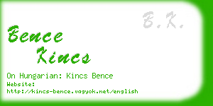 bence kincs business card